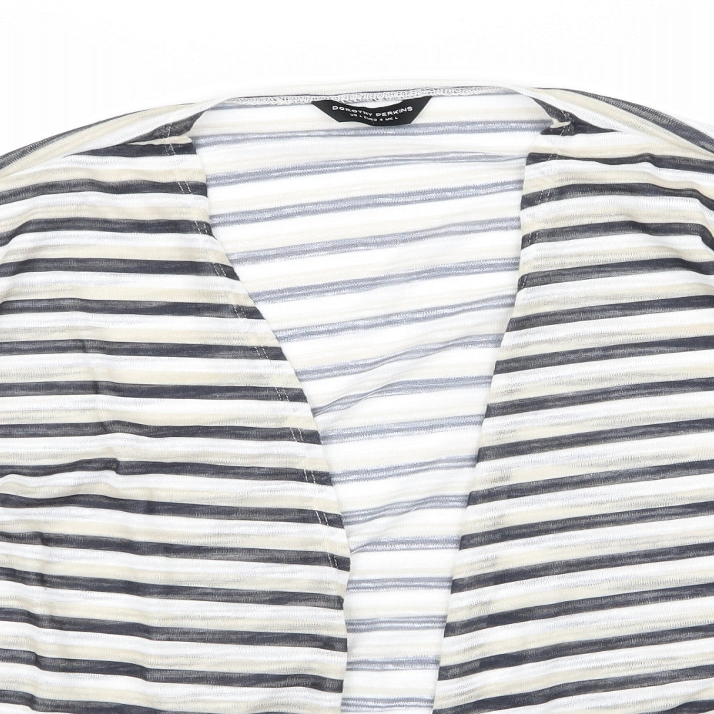 Dorothy Perkins Womens Beige Striped  Cardigan Jumper Size L