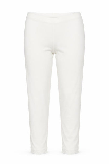 Womens UK Size 8 Preworn Relaxed Fit  White Trousers