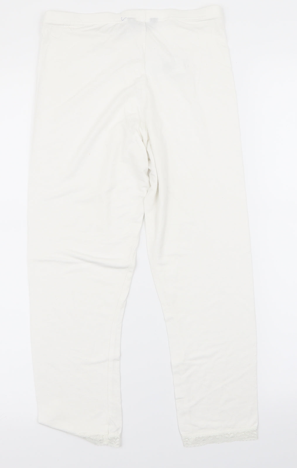 Womens UK Size 8 Preworn Relaxed Fit  White Trousers