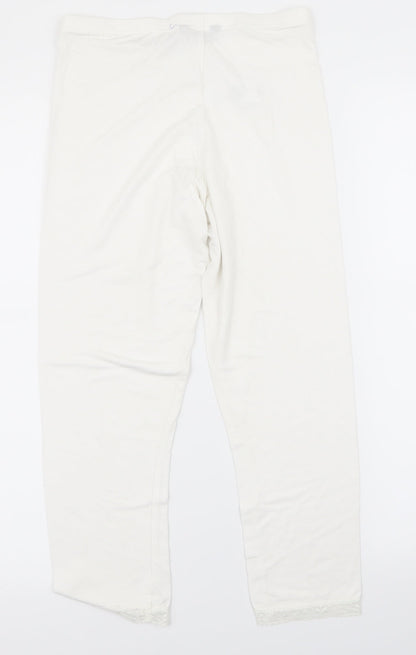 Womens UK Size 8 Preworn Relaxed Fit  White Trousers