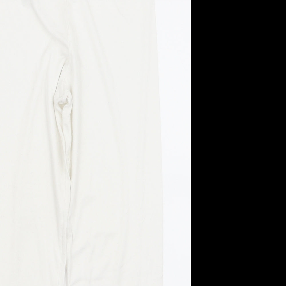 Womens UK Size 8 Preworn Relaxed Fit  White Trousers