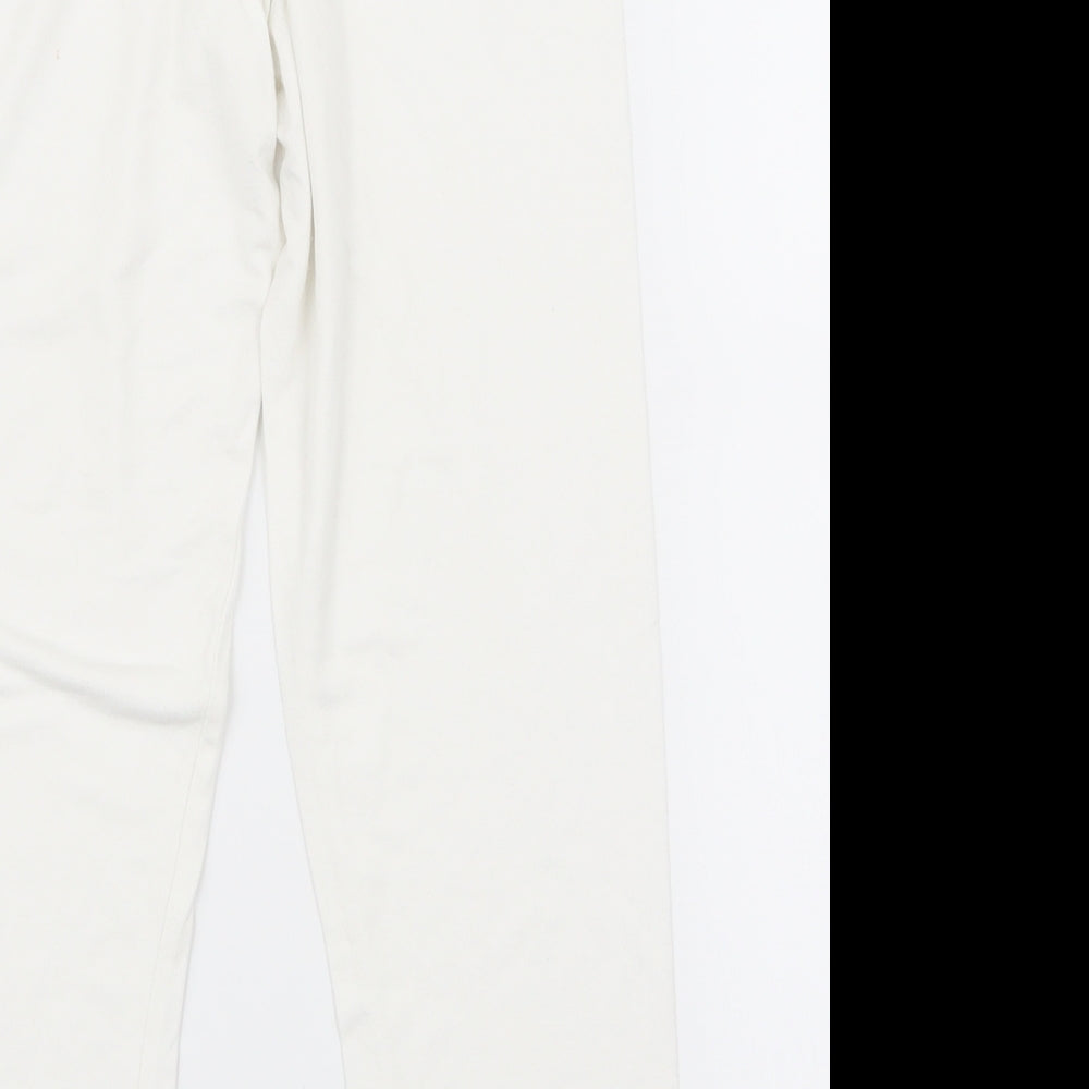 Womens UK Size 8 Preworn Relaxed Fit  White Trousers
