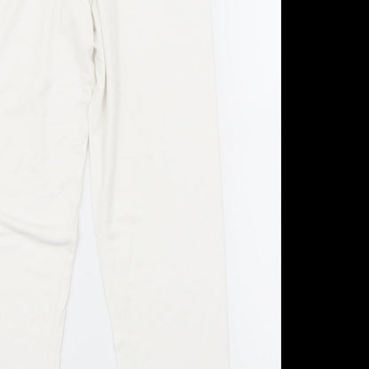 Womens UK Size 8 Preworn Relaxed Fit  White Trousers