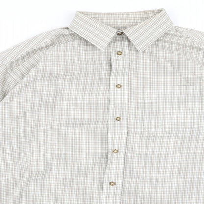 Mens UK Size 16 m&s Brown  Button-Up Long Sleeve Casual Shirt
