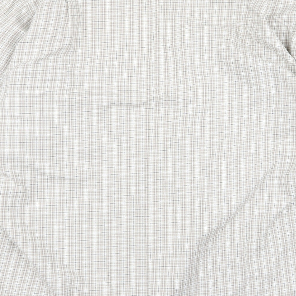 Mens UK Size 16 m&s Brown  Button-Up Long Sleeve Casual Shirt