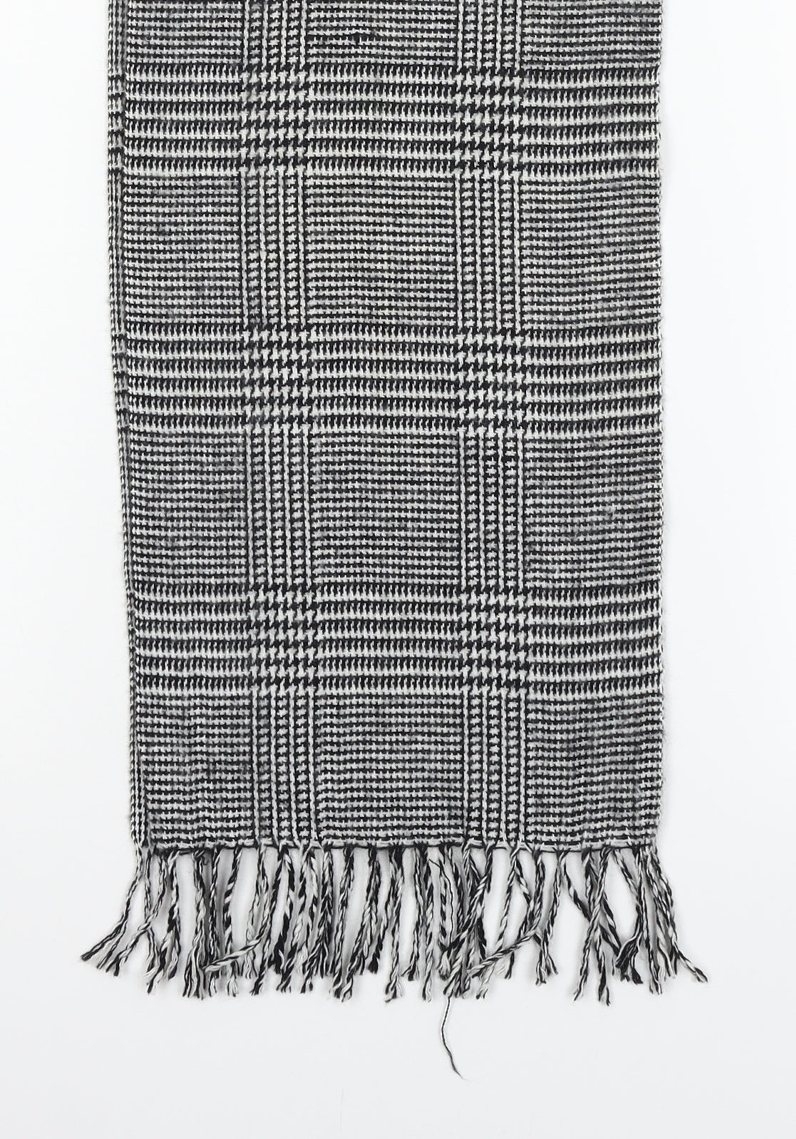 Unbranded Unisex Grey Plaid Knit  Scarf