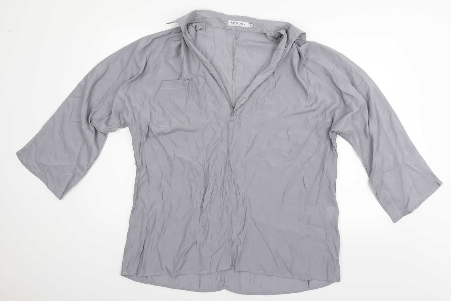 Womens UK Size XL MissLook Grey Basic Blouse