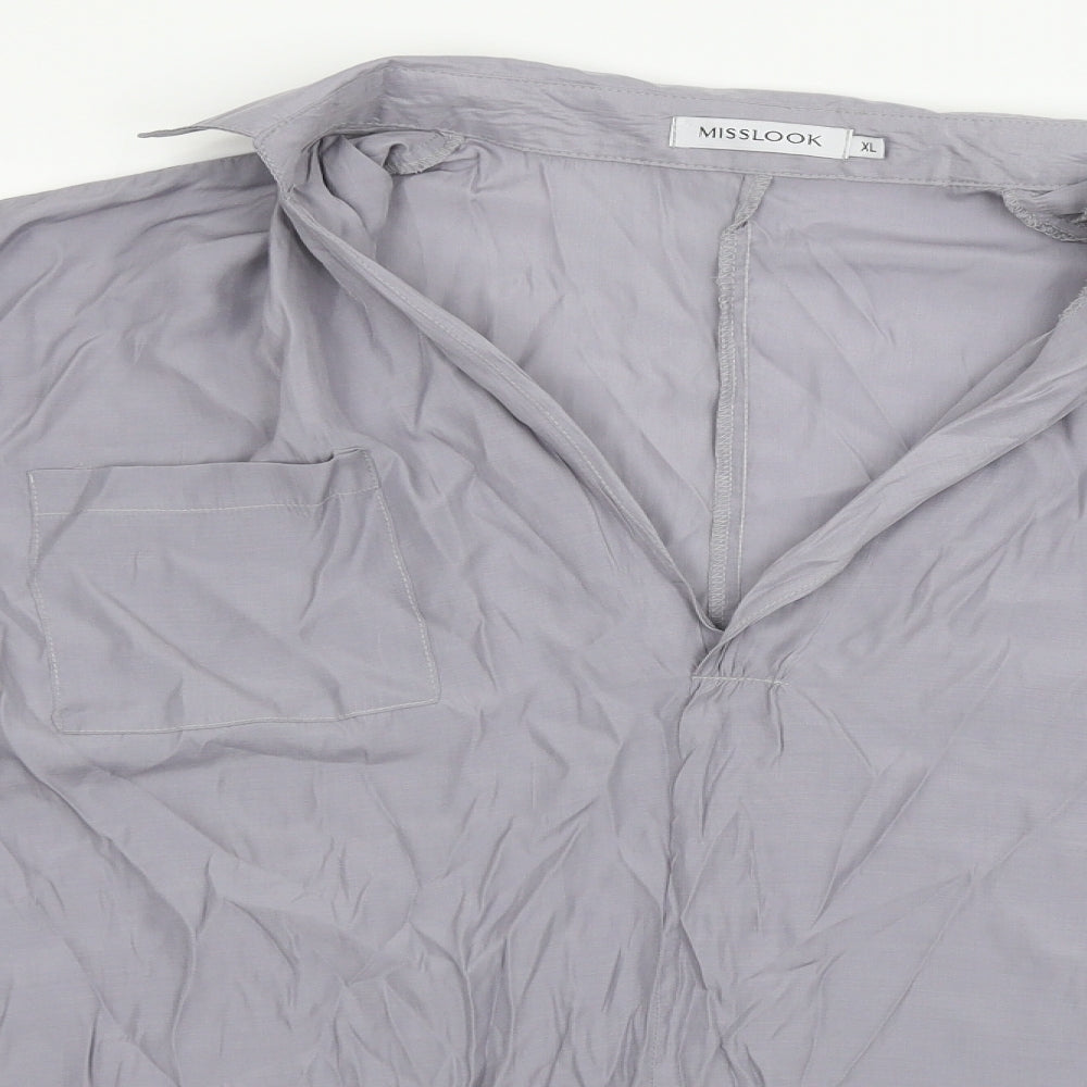 Womens UK Size XL MissLook Grey Basic Blouse