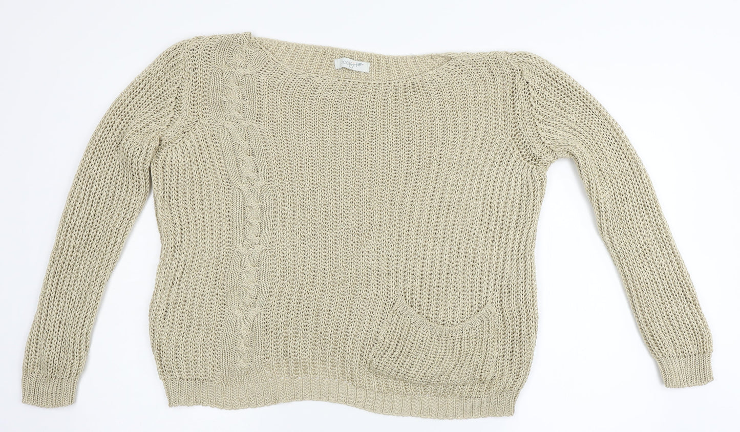 poolgirl Womens Beige  Knit Pullover Jumper Size M