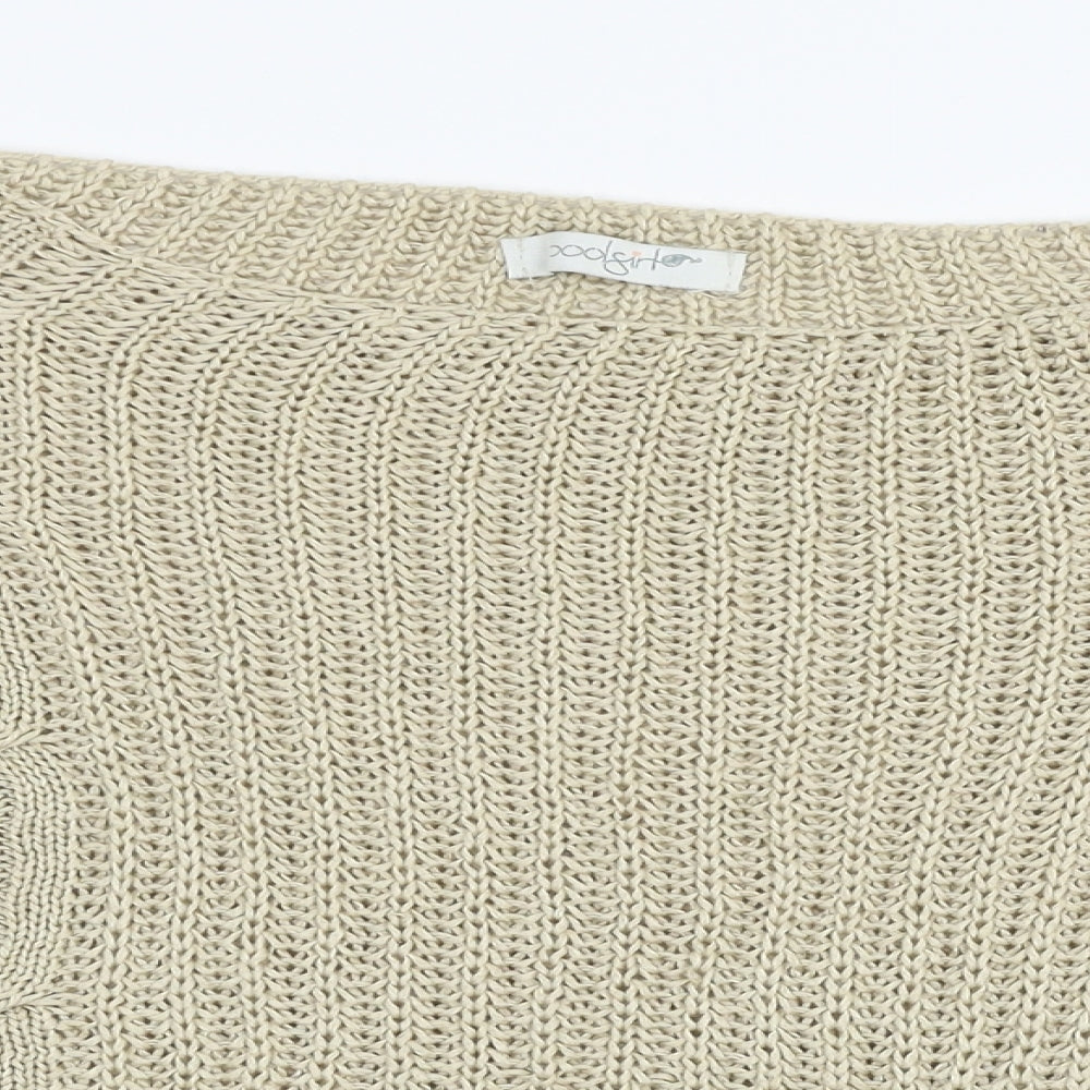 poolgirl Womens Beige  Knit Pullover Jumper Size M