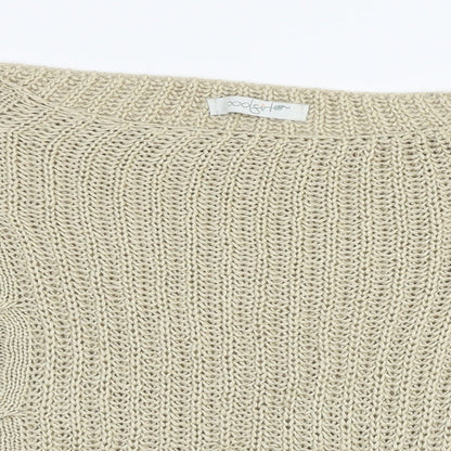poolgirl Womens Beige  Knit Pullover Jumper Size M