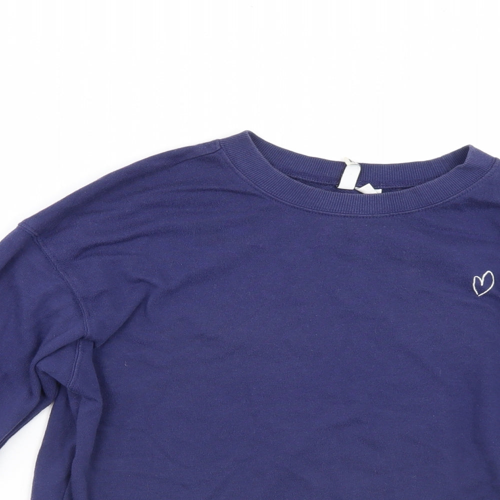Mens UK Size M Divided Blue Pullover Sweatshirt