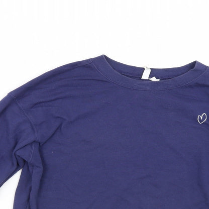 Mens UK Size M Divided Blue Pullover Sweatshirt
