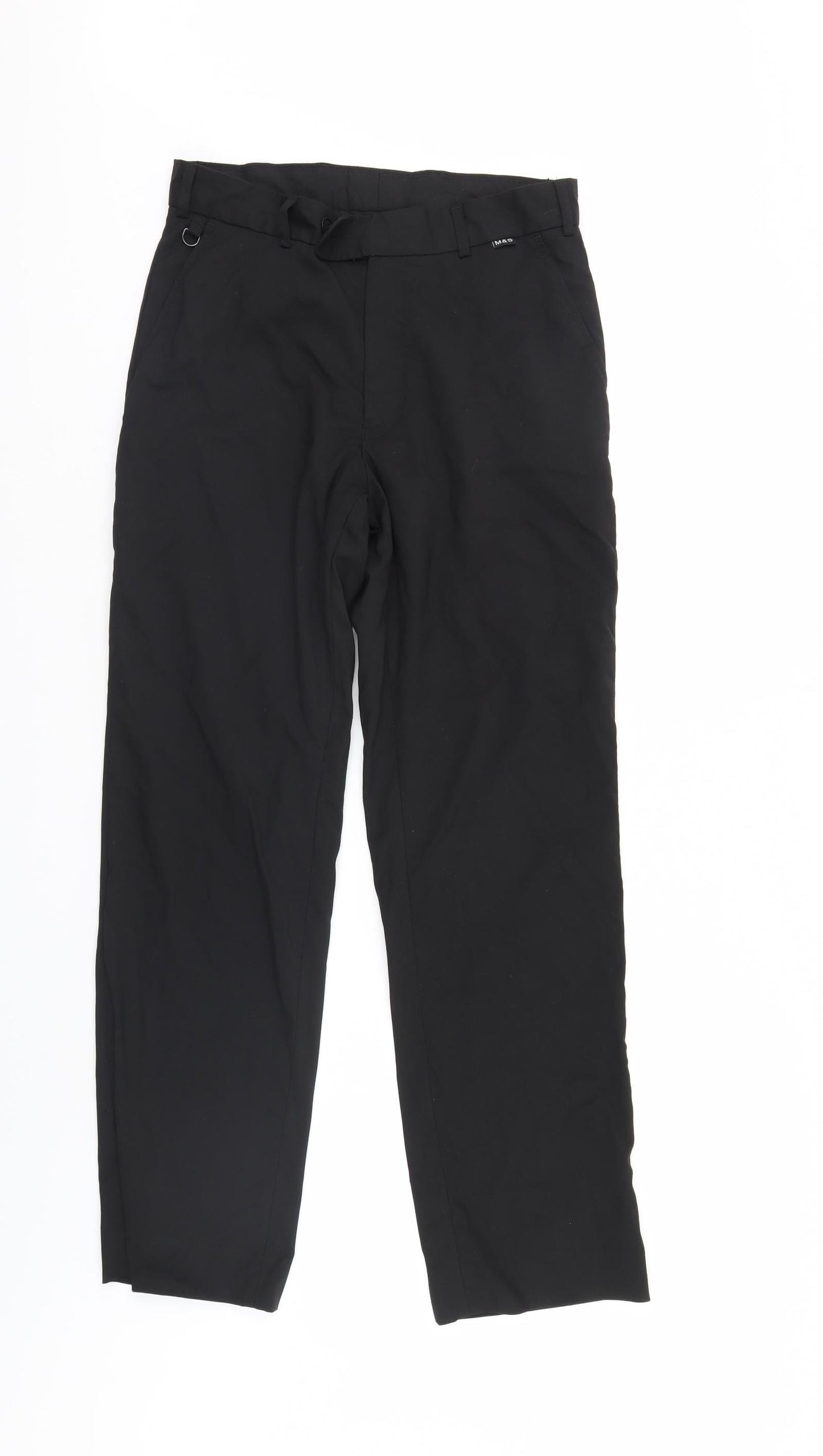 Mens UK Size 30 Corporate Wear Regular Fit  Black Trousers