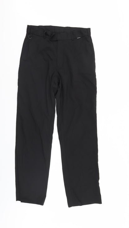 Mens UK Size 30 Corporate Wear Regular Fit  Black Trousers