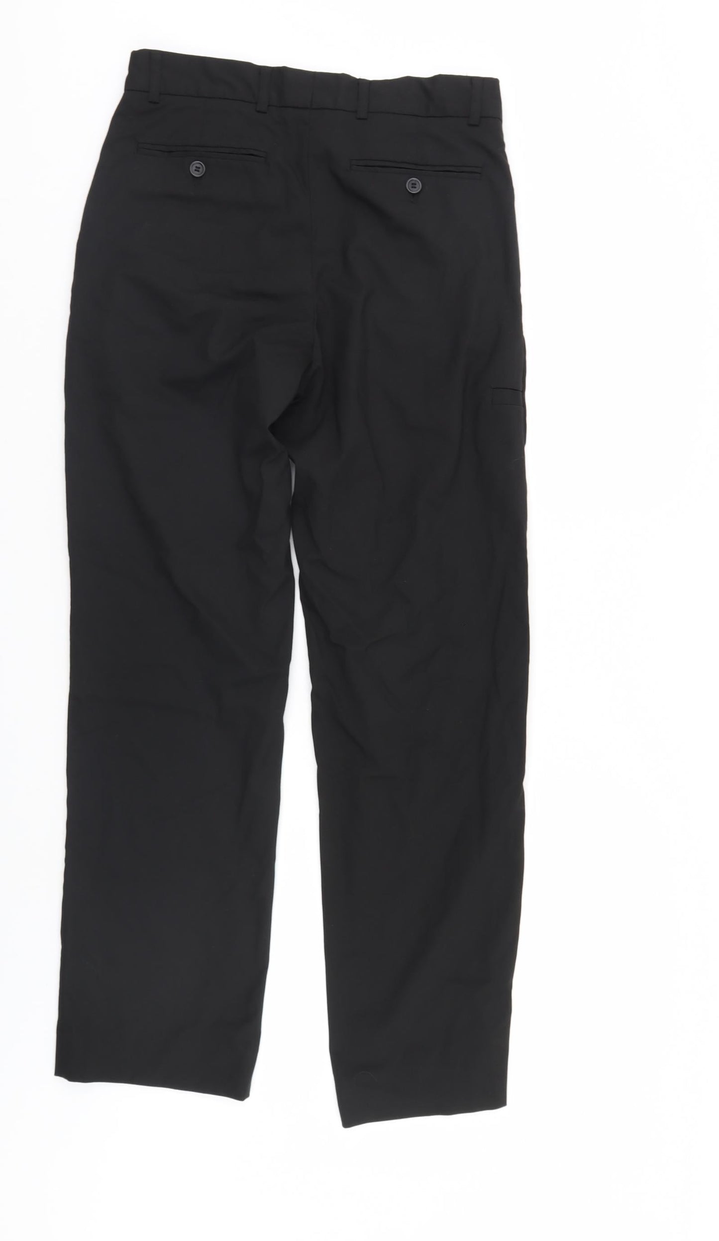 Mens UK Size 30 Corporate Wear Regular Fit  Black Trousers