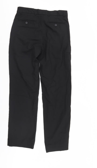Mens UK Size 30 Corporate Wear Regular Fit  Black Trousers