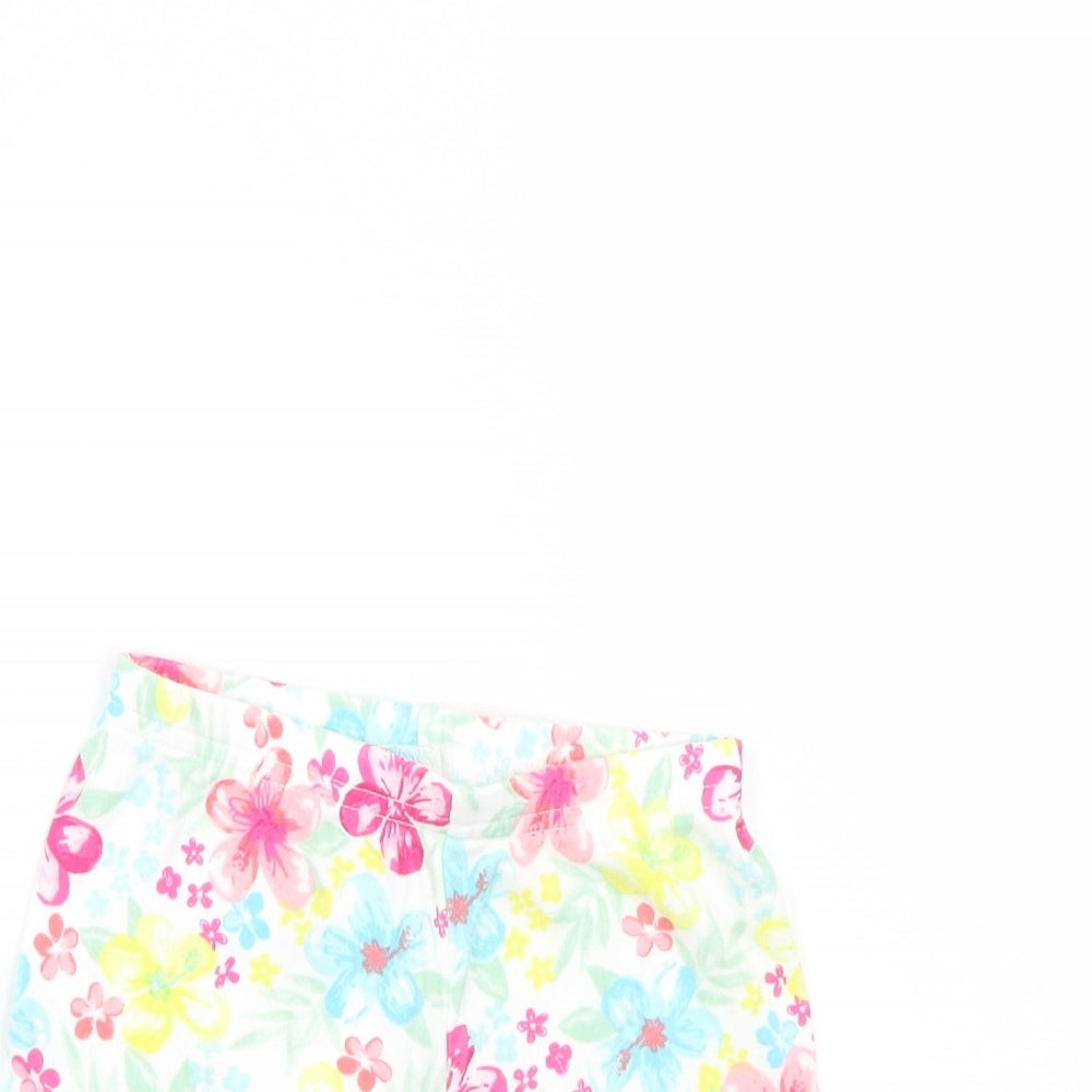Disney Girls Multicoloured Floral  Cropped Trousers Size 12-18 Months