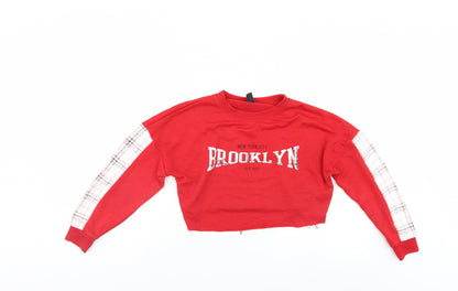 New Look Girls Red   Pullover Sweatshirt Size 9 Years  - Cropped