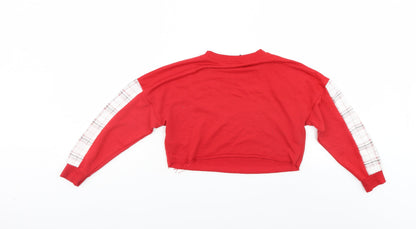 New Look Girls Red   Pullover Sweatshirt Size 9 Years  - Cropped