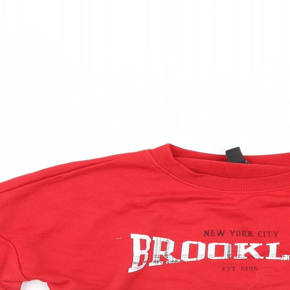 New Look Girls Red   Pullover Sweatshirt Size 9 Years  - Cropped