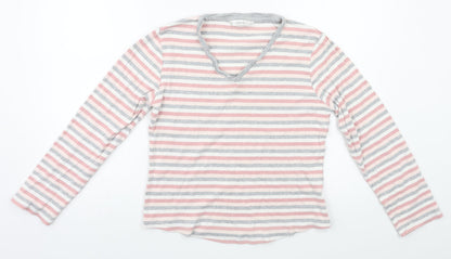 Relax Womens Pink Striped  Babydoll Pyjama Top Size 12
