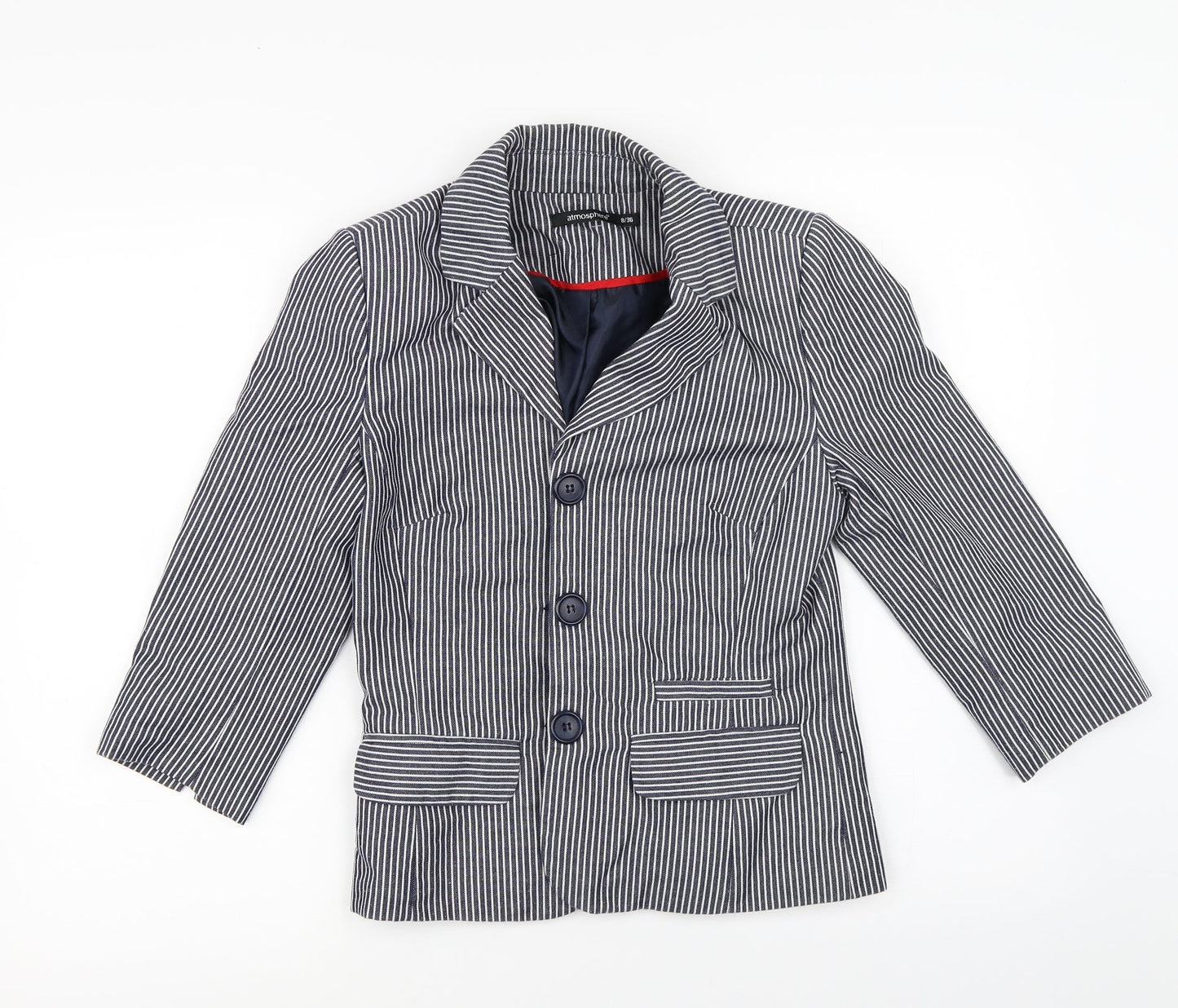 Primark Womens Blue Striped  Jacket  Size 8