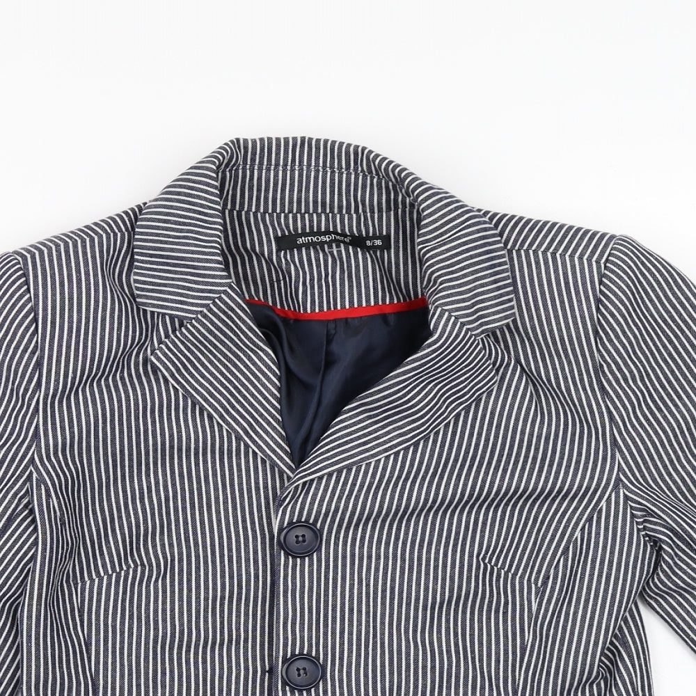 Primark Womens Blue Striped  Jacket  Size 8