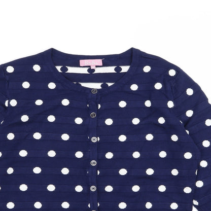 sasa Womens Blue Polka Dot  Cardigan Jumper Size L