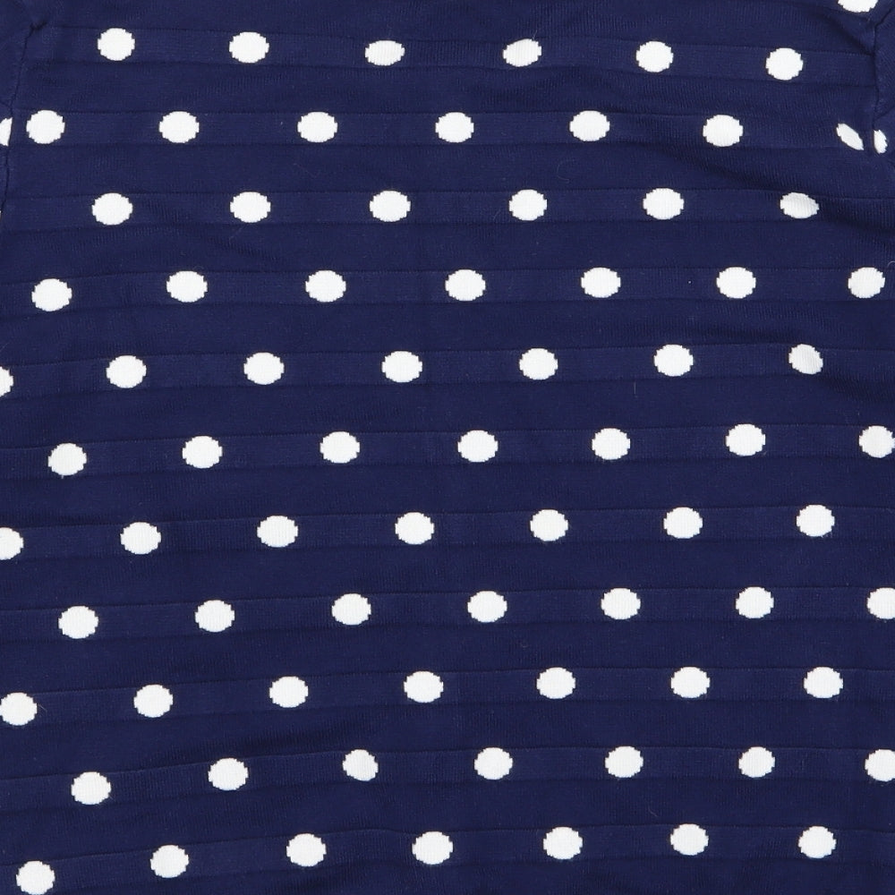 sasa Womens Blue Polka Dot  Cardigan Jumper Size L