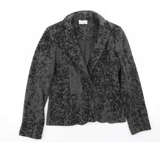 Lakeland Womens Grey Floral  Jacket Blazer Size 10