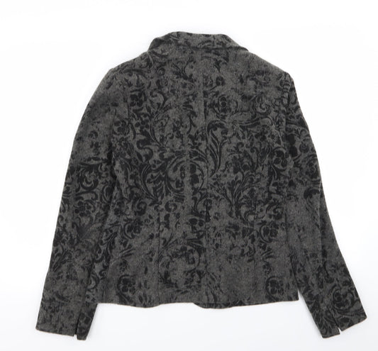 Lakeland Womens Grey Floral  Jacket Blazer Size 10