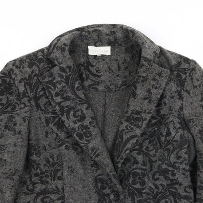 Lakeland Womens Grey Floral  Jacket Blazer Size 10