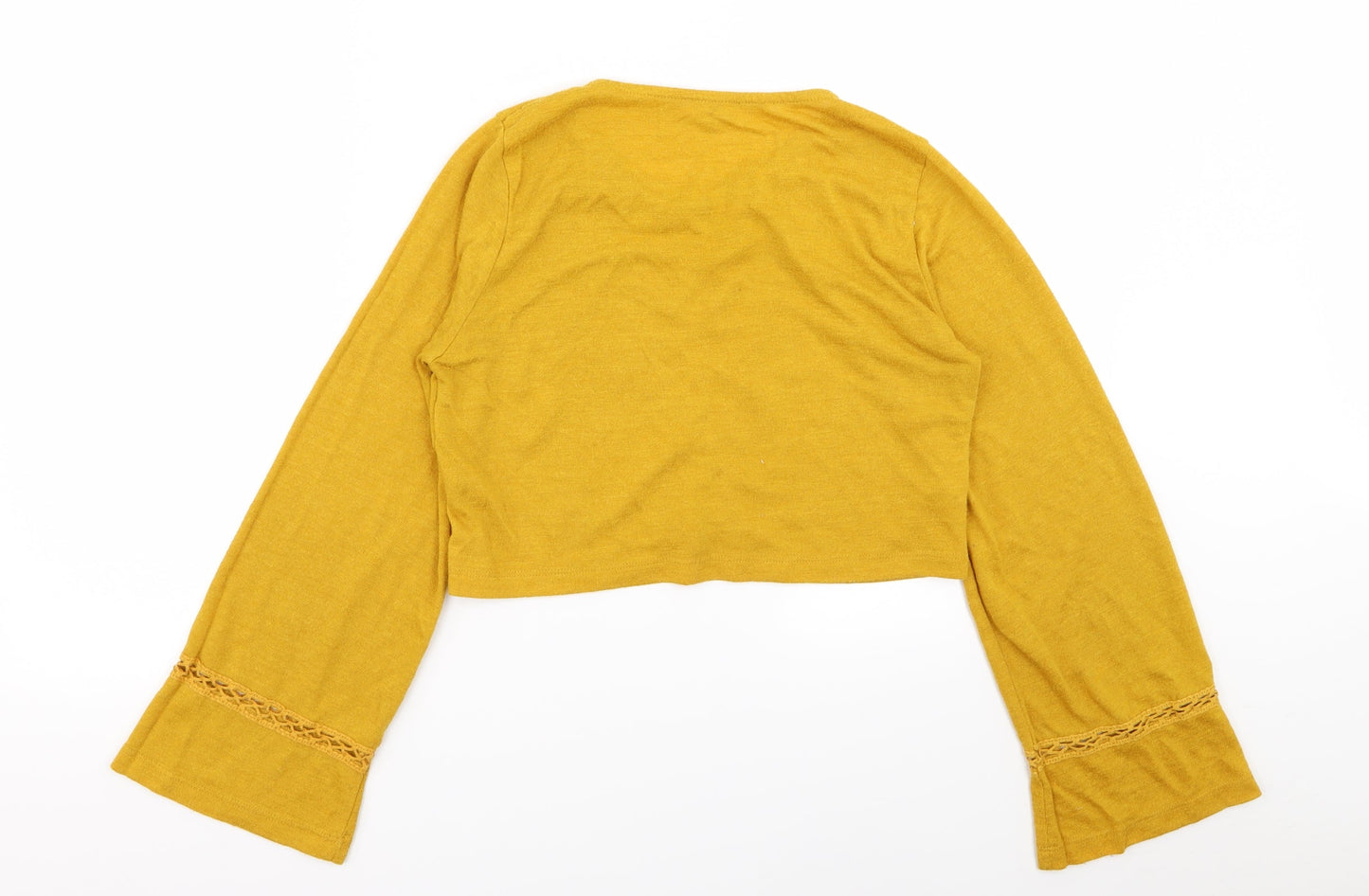 Womens UK Size 12 River Island Yellow Basic T-Shirt