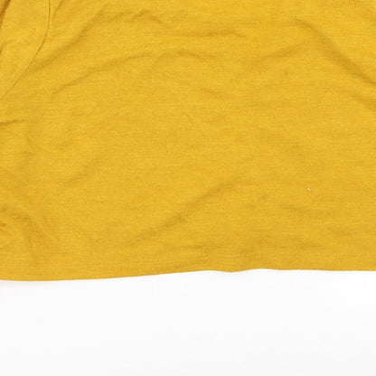 Womens UK Size 12 River Island Yellow Basic T-Shirt