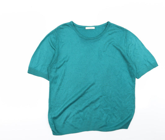 M&S Womens Blue   Basic T-Shirt Size 14