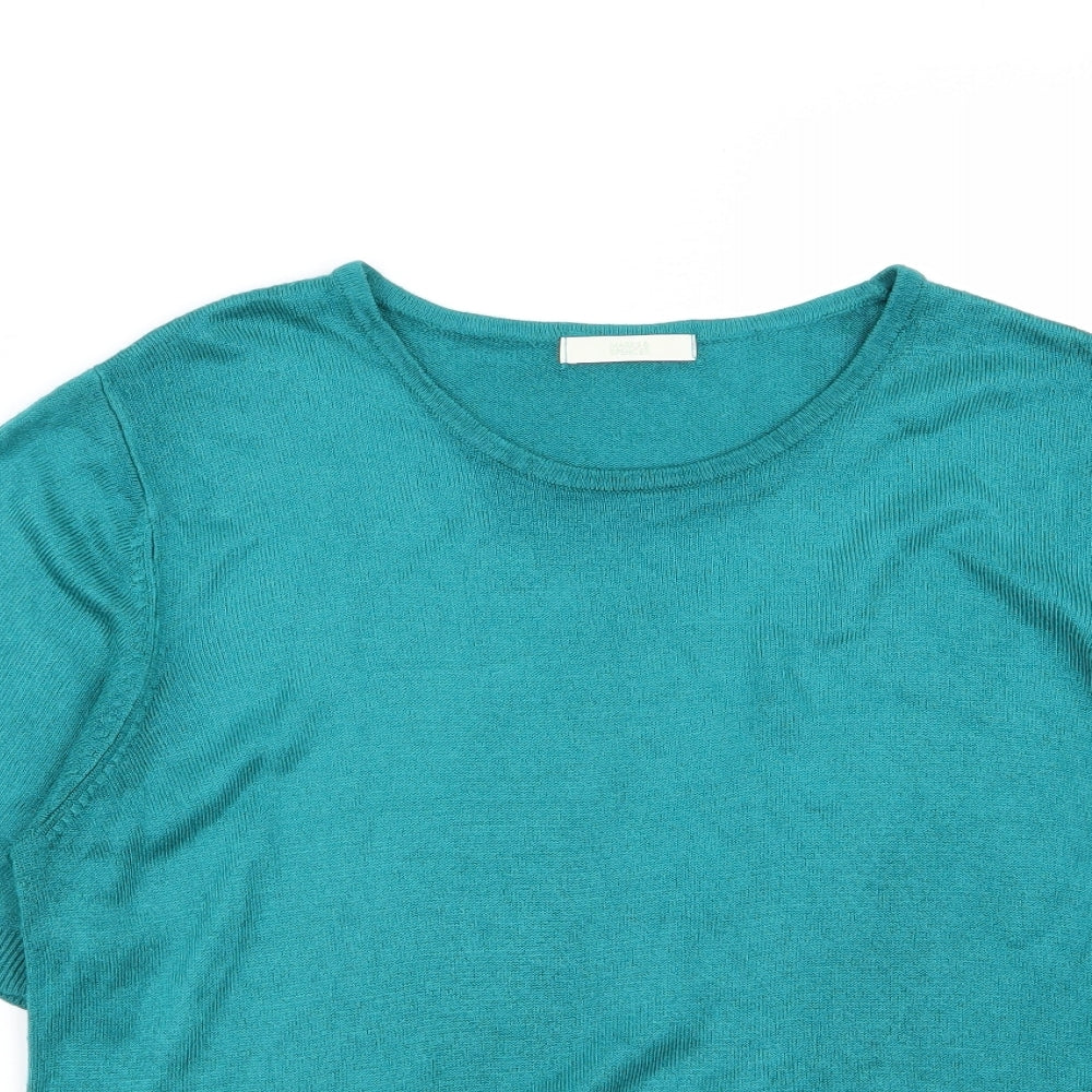 M&S Womens Blue   Basic T-Shirt Size 14