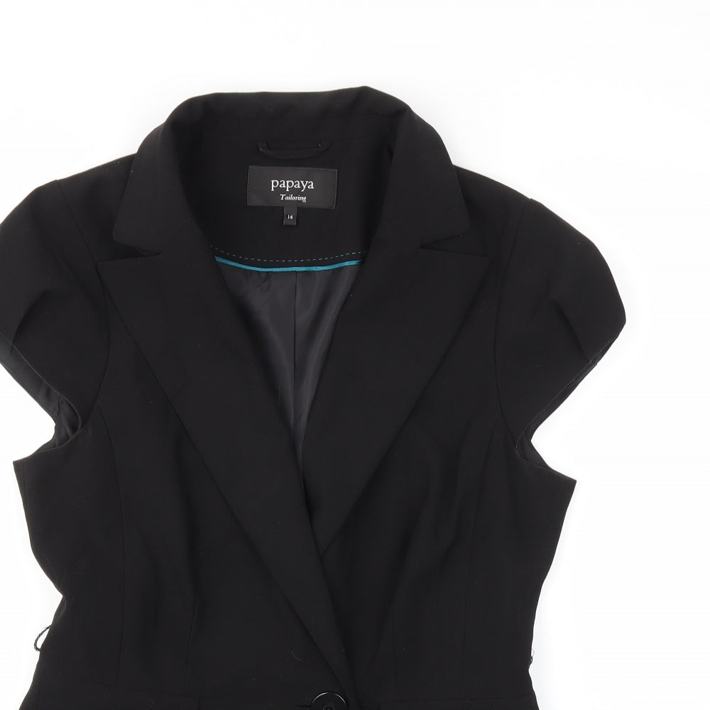Papaya Womens Black   Jacket Blazer Size 14