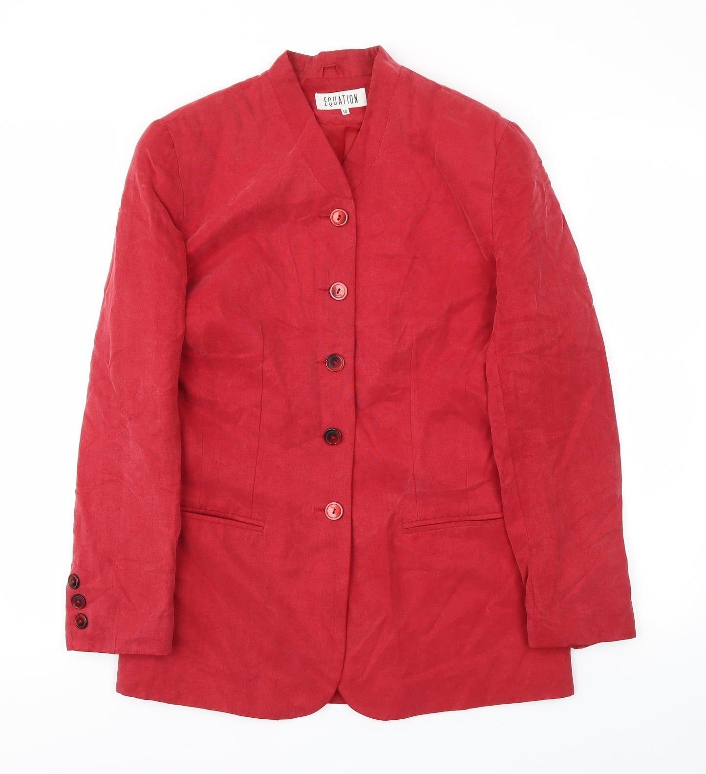 Womens UK Size 10 EQUATION Regular Red Blazer