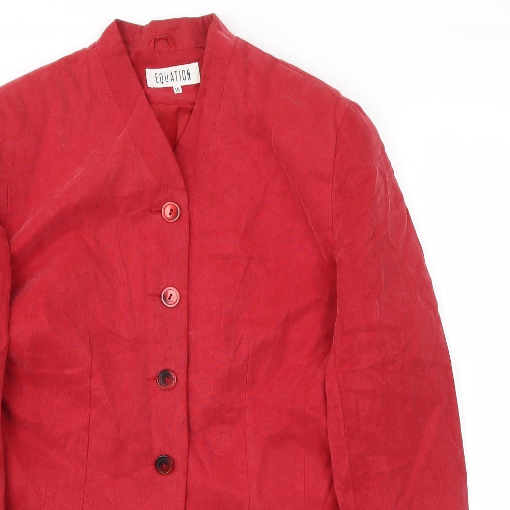 Womens UK Size 10 EQUATION Regular Red Blazer