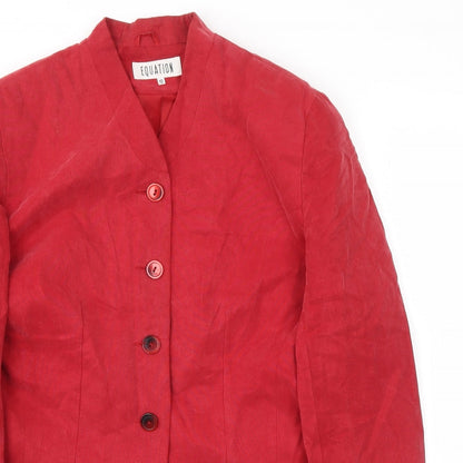 Womens UK Size 10 EQUATION Regular Red Blazer