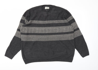 George Mens Grey Argyle/Diamond  Pullover Jumper Size 2XL
