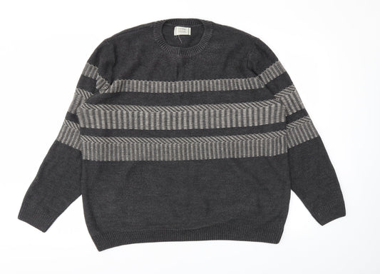 George Mens Grey Argyle/Diamond  Pullover Jumper Size 2XL
