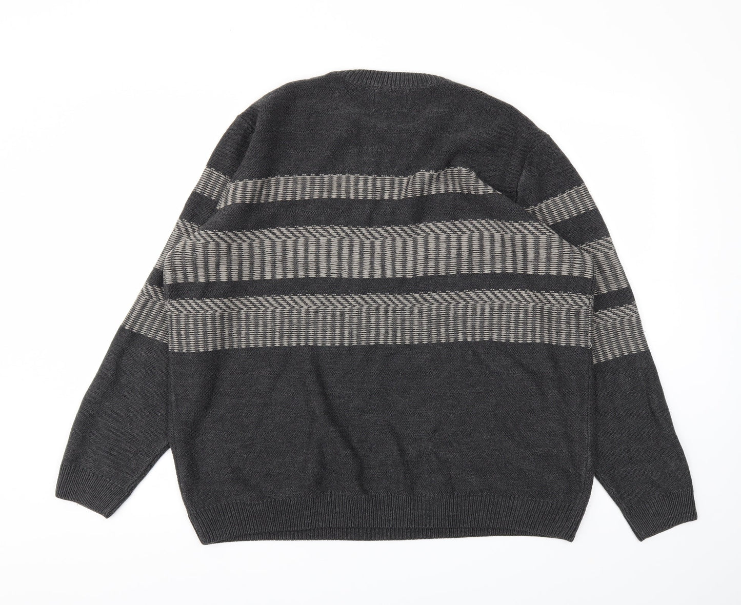 George Mens Grey Argyle/Diamond  Pullover Jumper Size 2XL