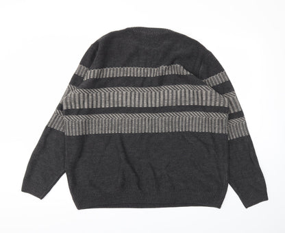 George Mens Grey Argyle/Diamond  Pullover Jumper Size 2XL