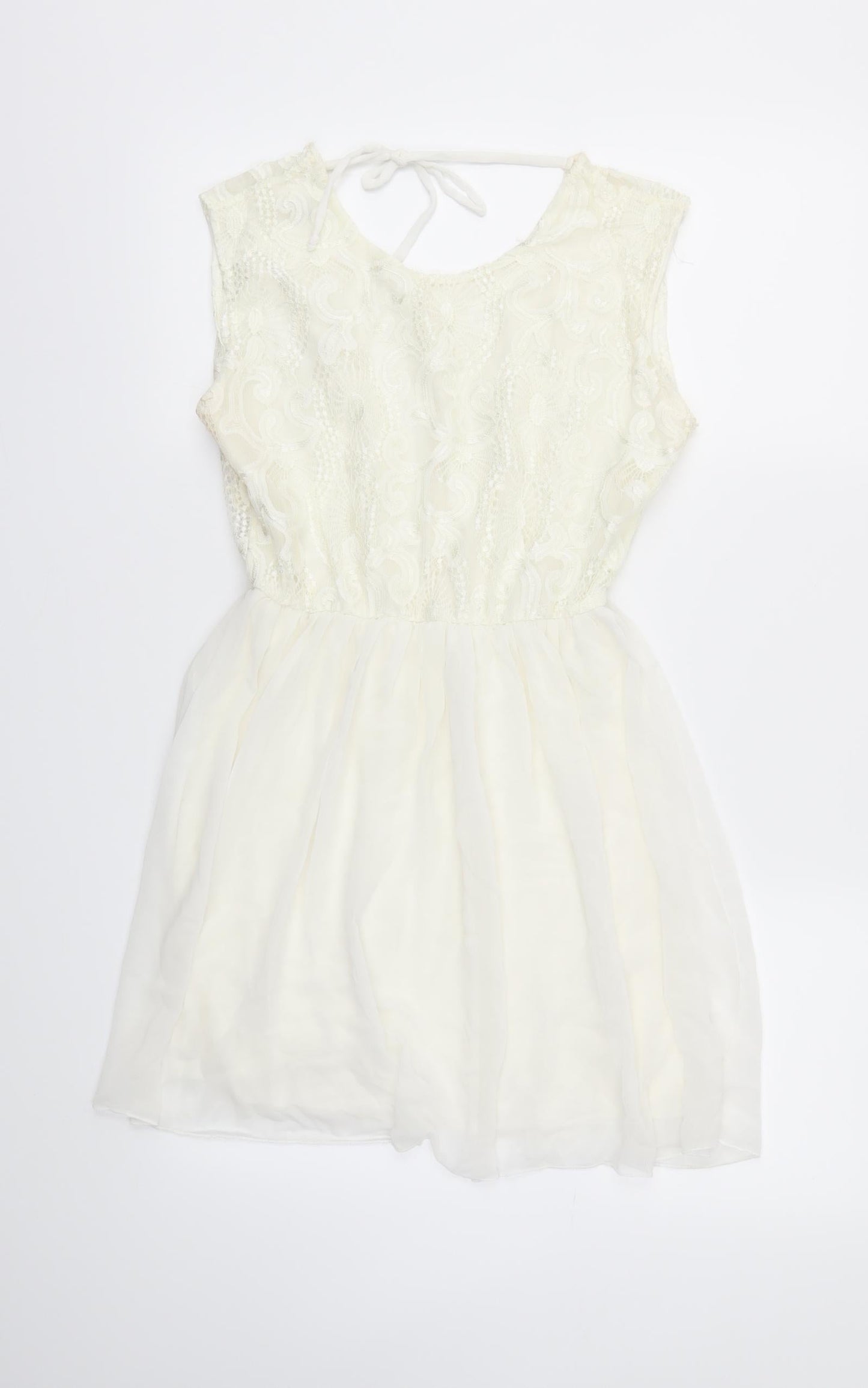 RIBBON  Womens Ivory   Fit & Flare  Size 12