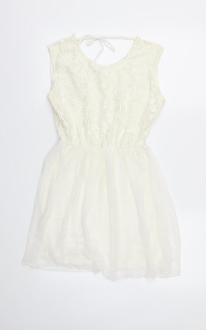 RIBBON  Womens Ivory   Fit & Flare  Size 12