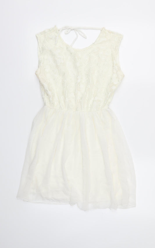RIBBON  Womens Ivory   Fit & Flare  Size 12