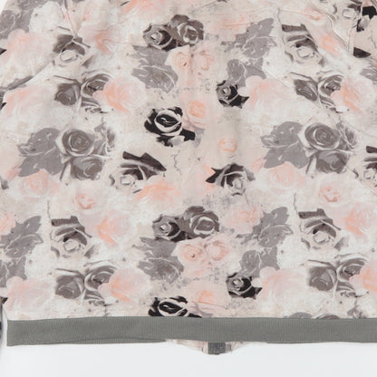Preworn Womens Pink Floral  Full Zip Jumper Size S