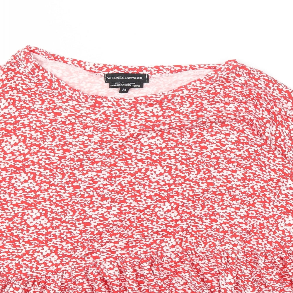 Womens UK Size M Wednesday's girl Red Camisole T-Shirt